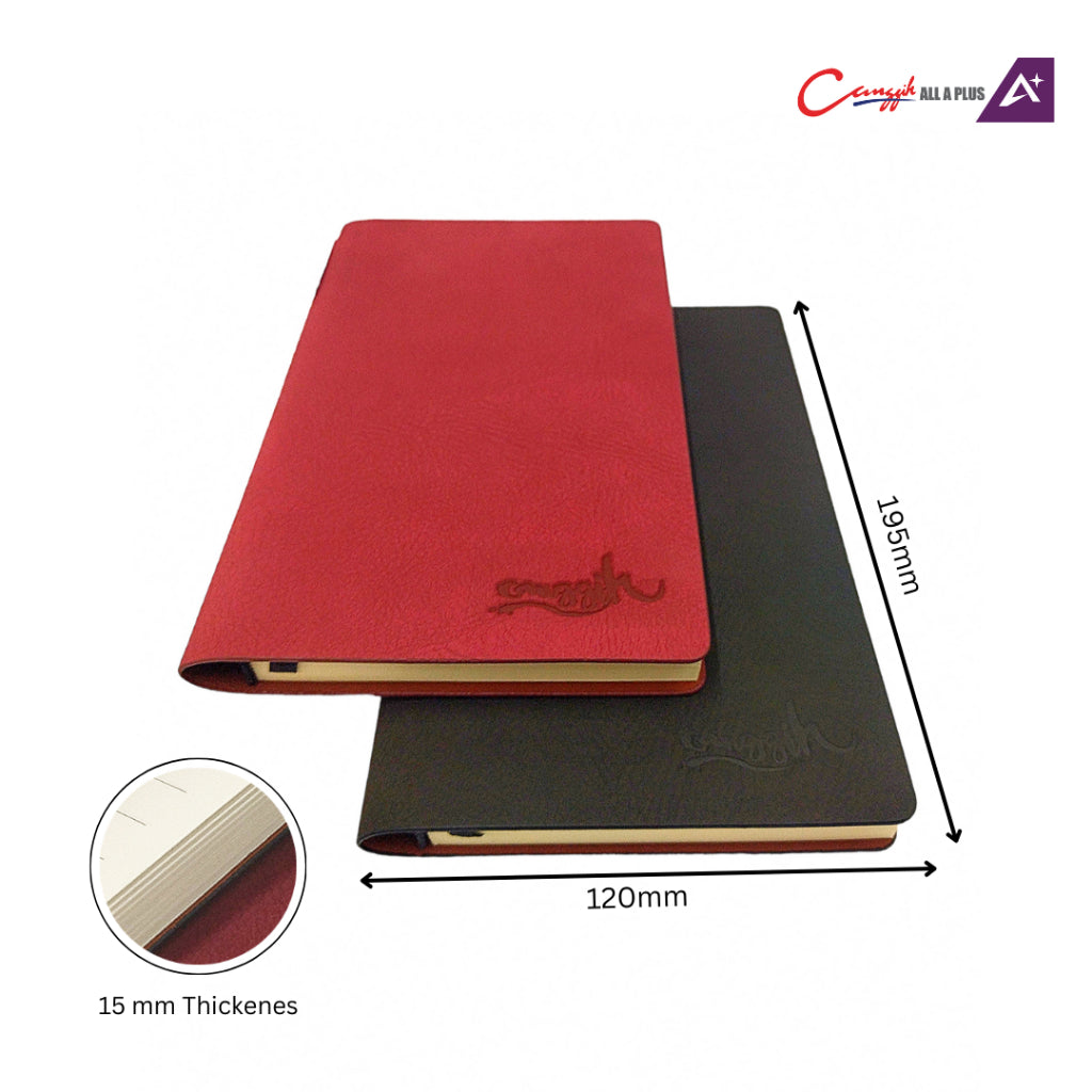 Canggih Notebook Velvet Cover 60 Pages (12 cm x 19 cm) With 1 Black Pen (Free Gift)  - CG-NB V03