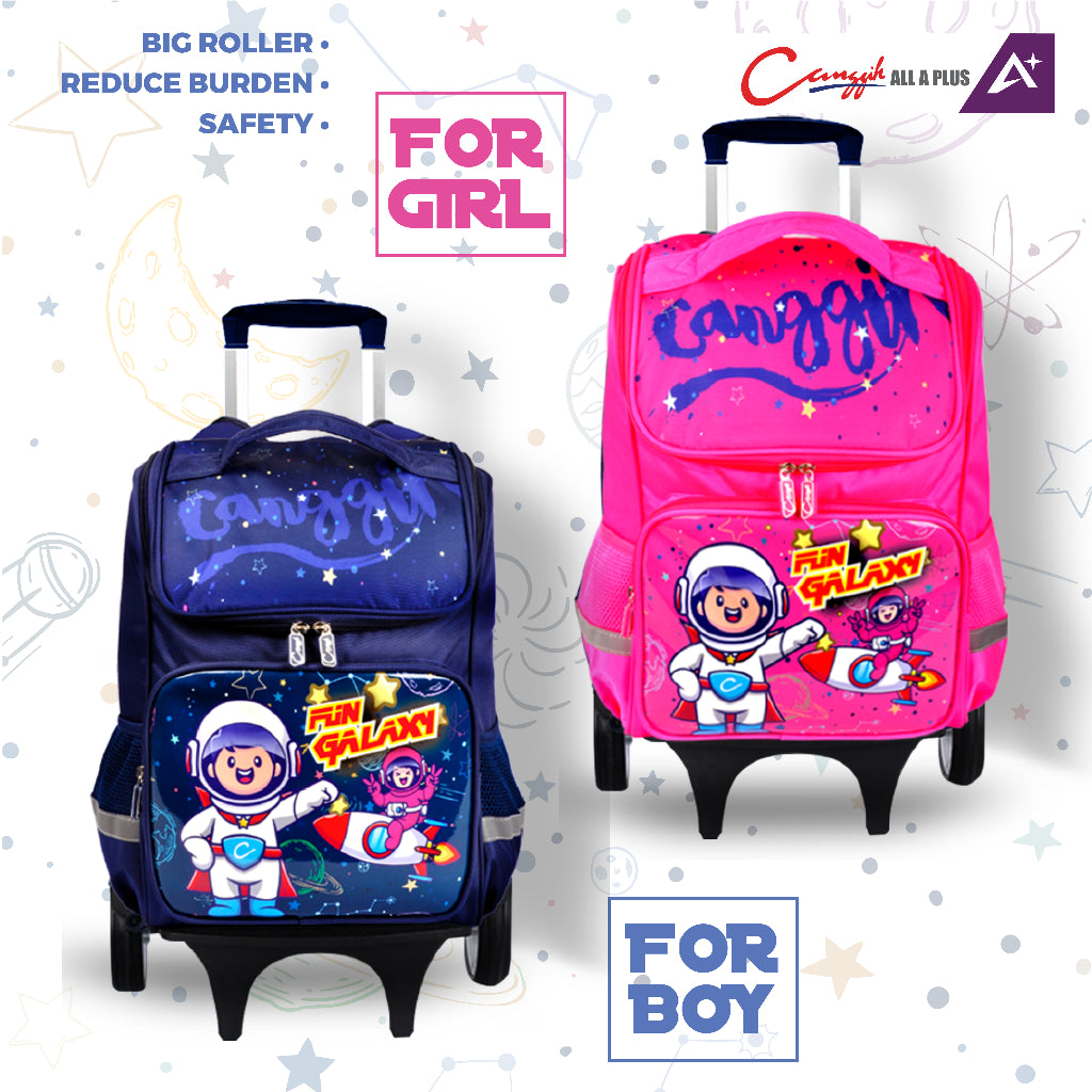 Canggih Children's School Trolley Backpack Fun Galaxy Bag - CG-TB 0101