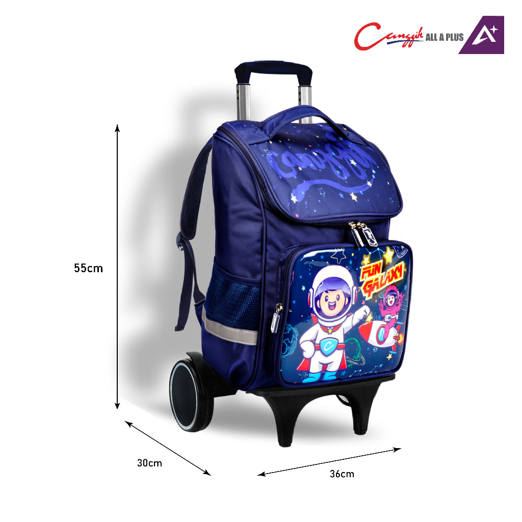 Canggih Children's School Trolley Backpack Fun Galaxy Bag - CG-TB 0101