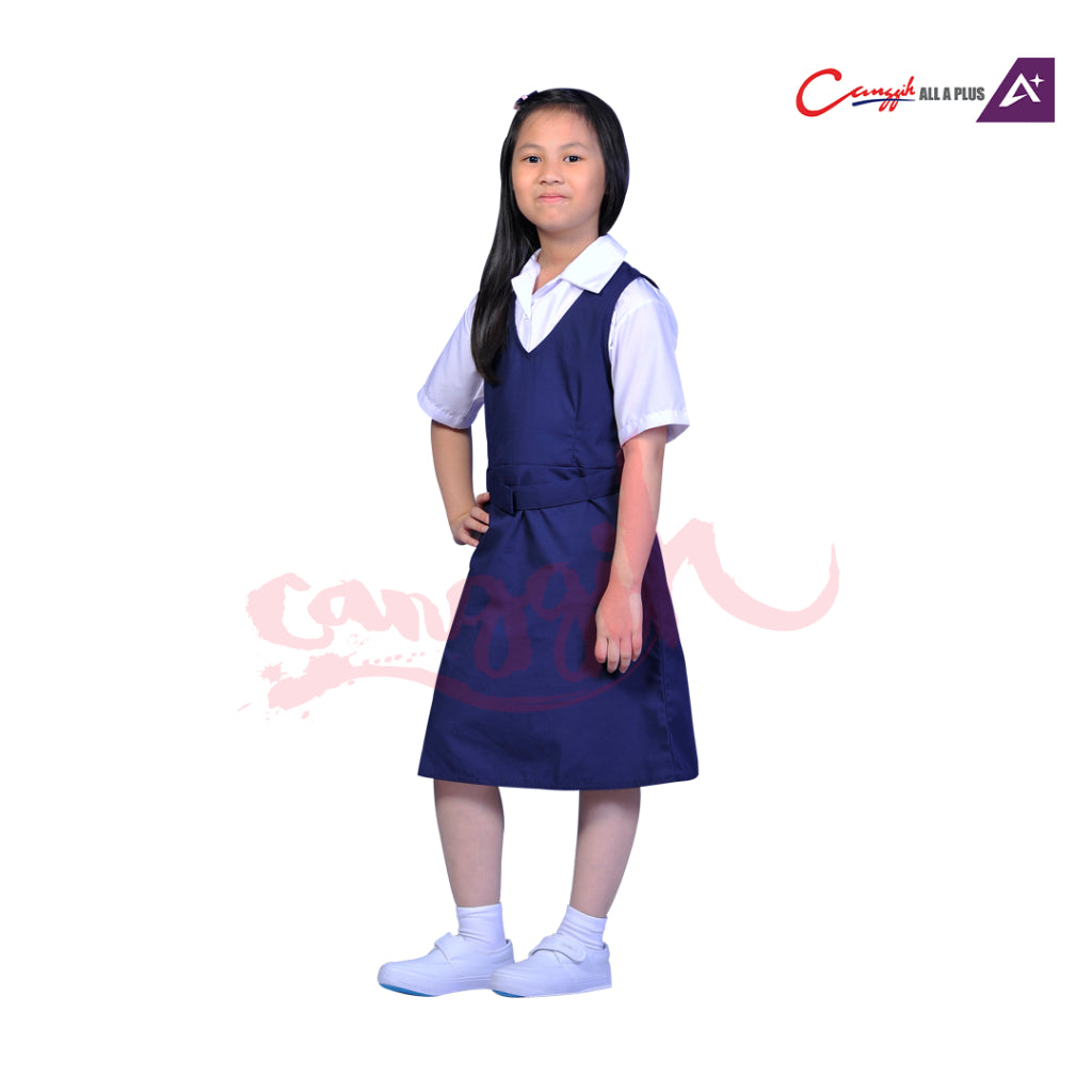 Canggih Pinafore Sekolah Rendah - Navy Blue - CG-CP 007