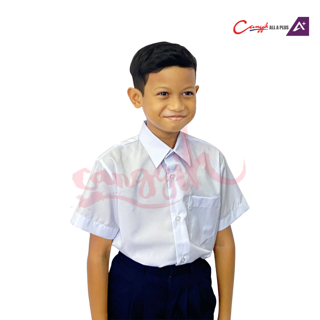 Canggih Baju Kemeja Lelaki Lengan Pendek - White - CG-CP 001