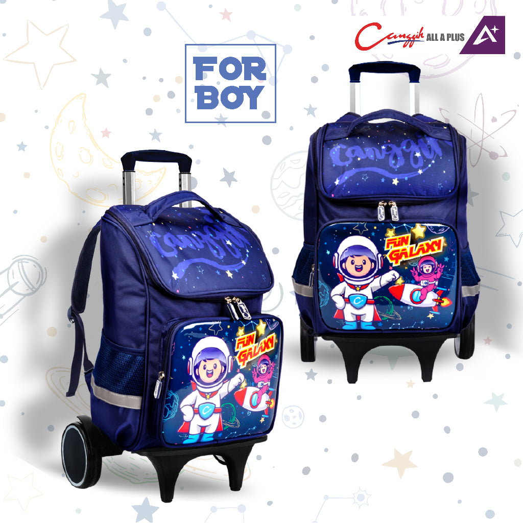 Canggih Children's School Trolley Backpack Fun Galaxy Bag - CG-TB 0101