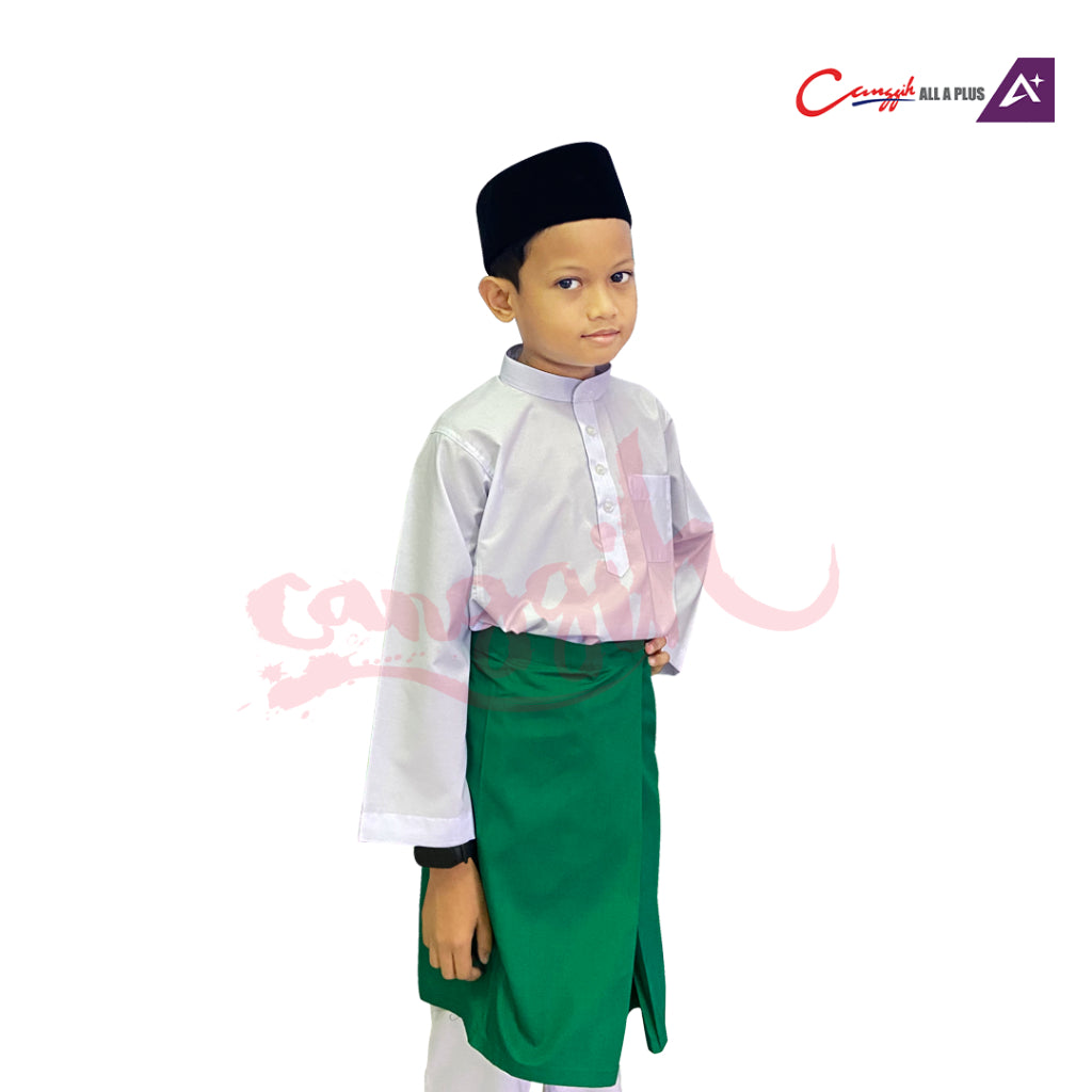 Canggih Baju Melayu Sekolah Agama Lelaki - White - CG-BM 401