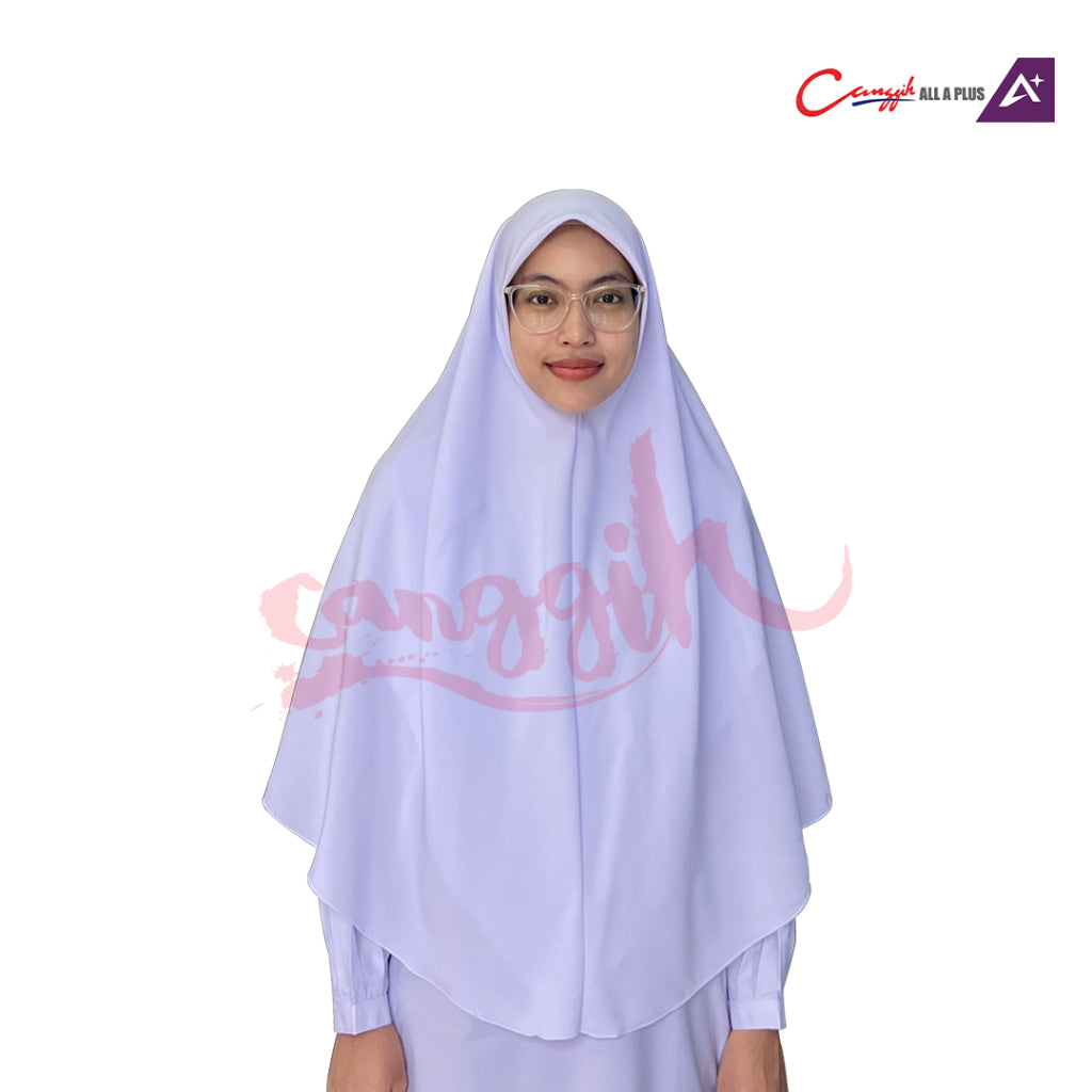 Canggih Tudung Putih Sekolah Labuh - White - CG-KT 10