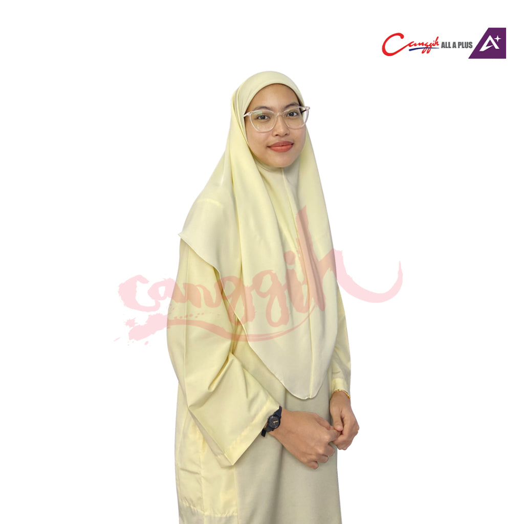 Canggih Tudung Pengawas Sekolah - Light Yellow - CG-KT 2002 Y