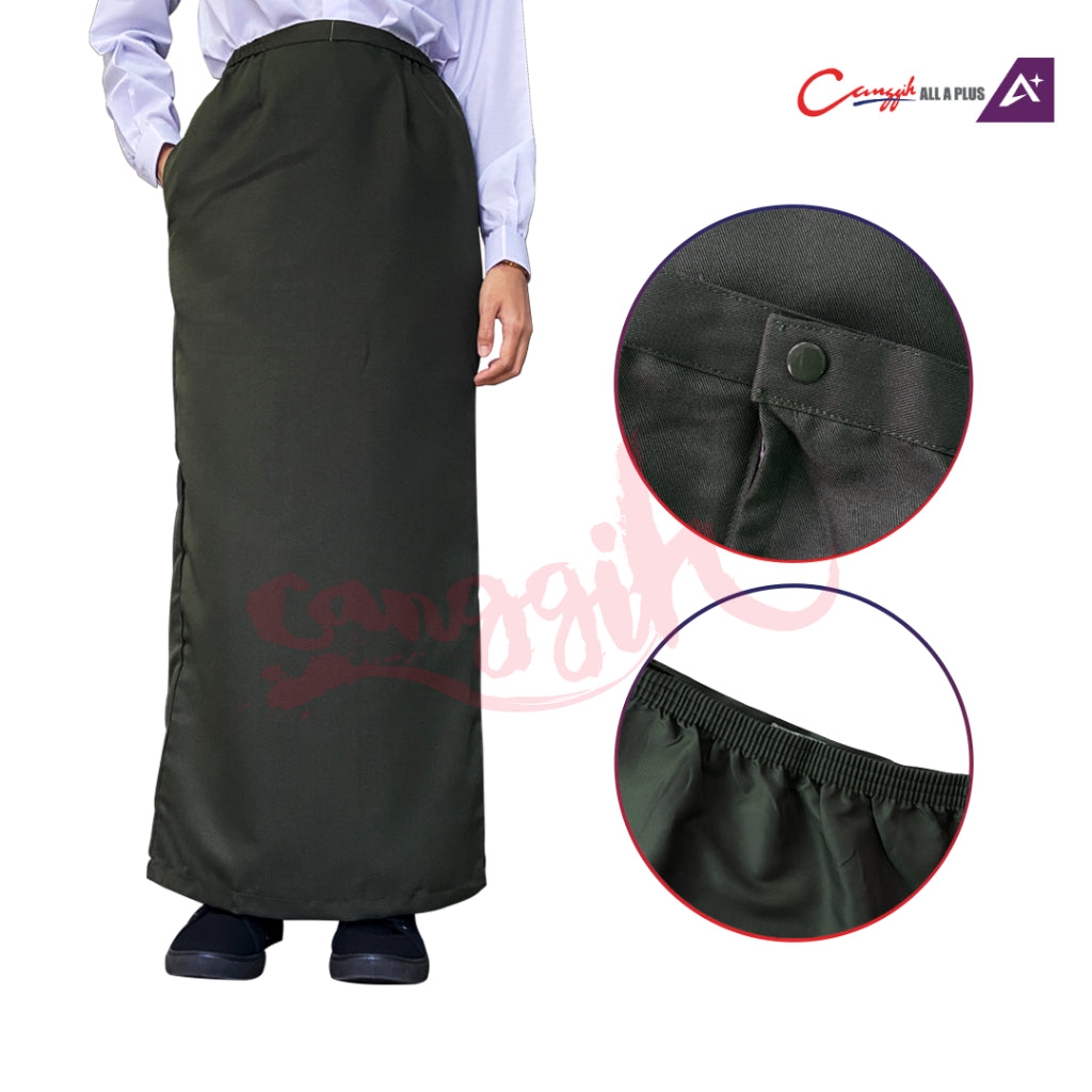 Canggih Kain Pengawas Sekolah Kipas Belakang - Olive Green - CG-CP 028 OLG