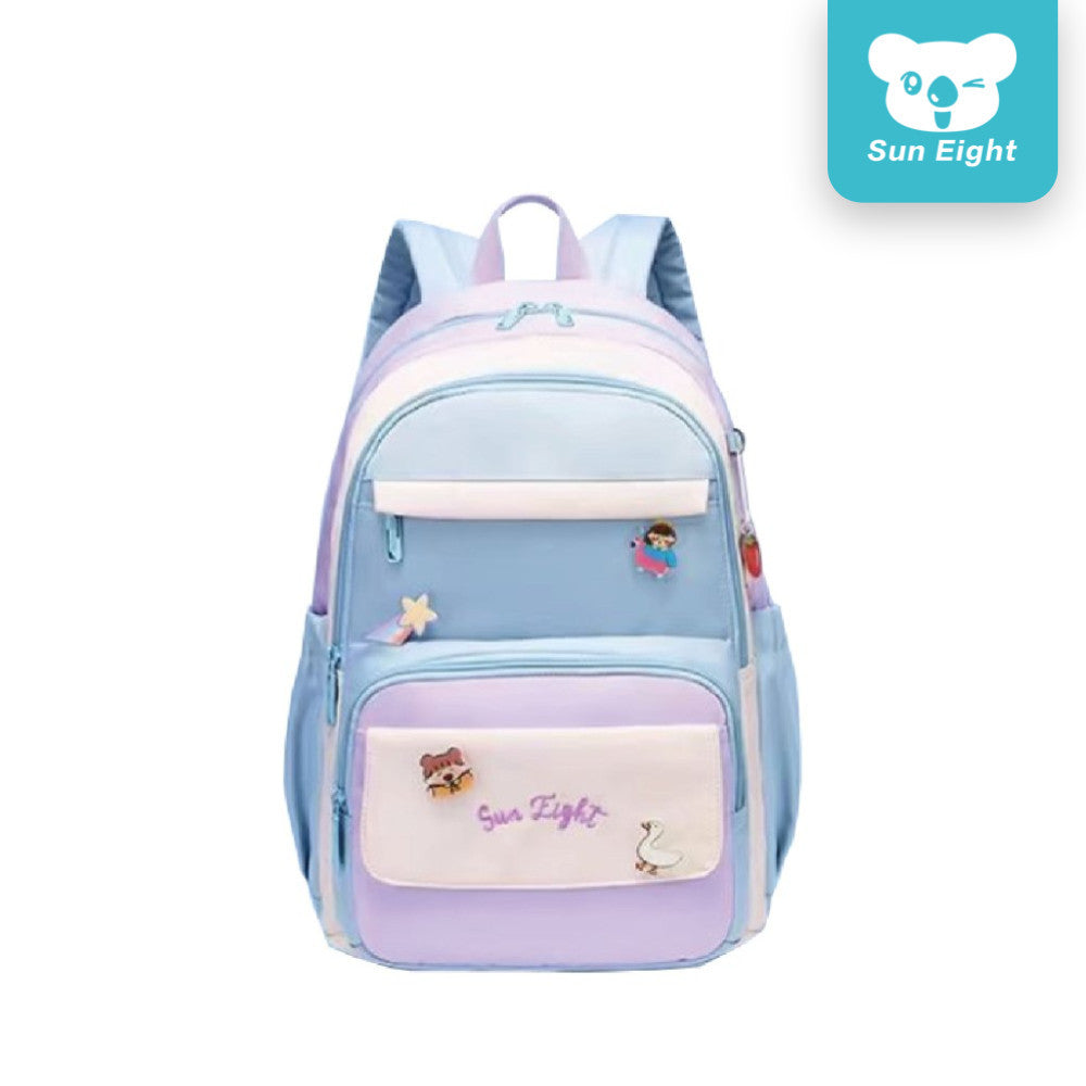 Sun Eight Kidoz School Backpack Light Cute Fashion Big Capacity Multi Compartment Side Bottle Pocket | 199 Days Warranty